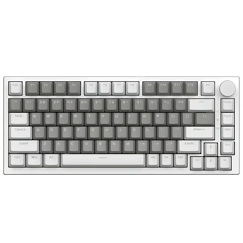 Клавиатура механическая Ajazz AK820 Mille-feuille Yellow Switches белая подсветка Hot-Swap 75% формат Серо-белый (2619302635)