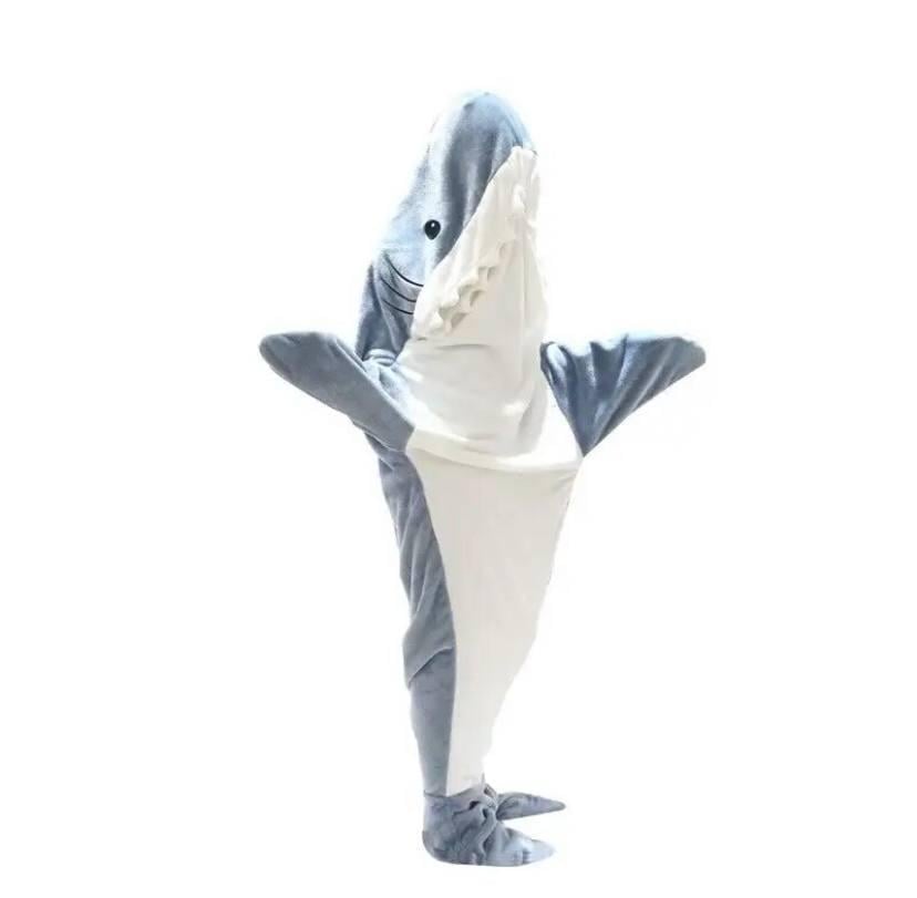 Плед-піжама теплий Shark Blanket L Синій (265890143)