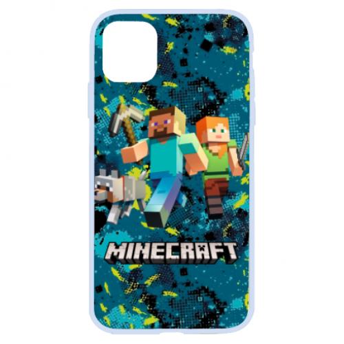 Чехол для iPhone 11 Minecraft Steve Alex And Dog