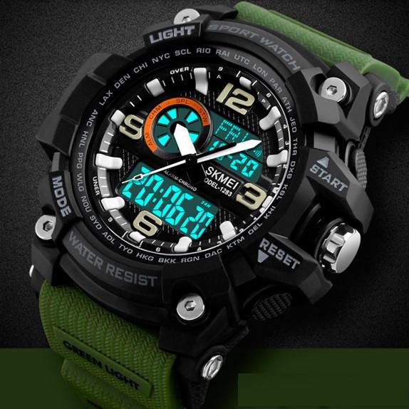 Наручные часы мужские Skmei военные с подсветкой водостойкие Зеленый (1283) - фото 4 Наручные часы мужские Skmei военные с подсветкой водостойкие Зеленый (1283) - фото 4