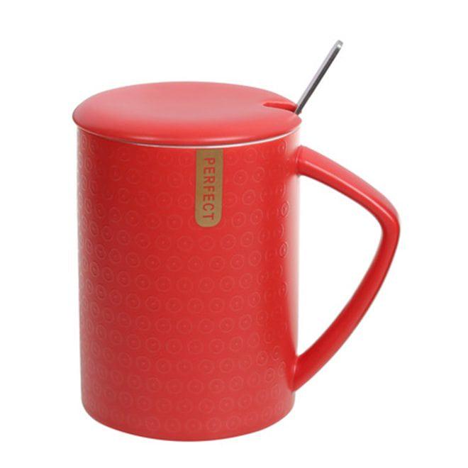 Чашка-заварочник фарфоровая Flora Perfect 0,45 л Красный (31815)