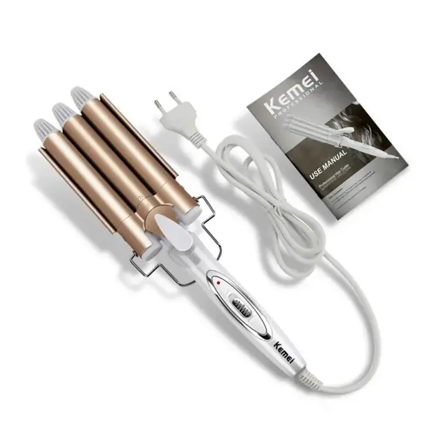 Плойка для волос тройная Kemei 1010 45 Вт (31761789)