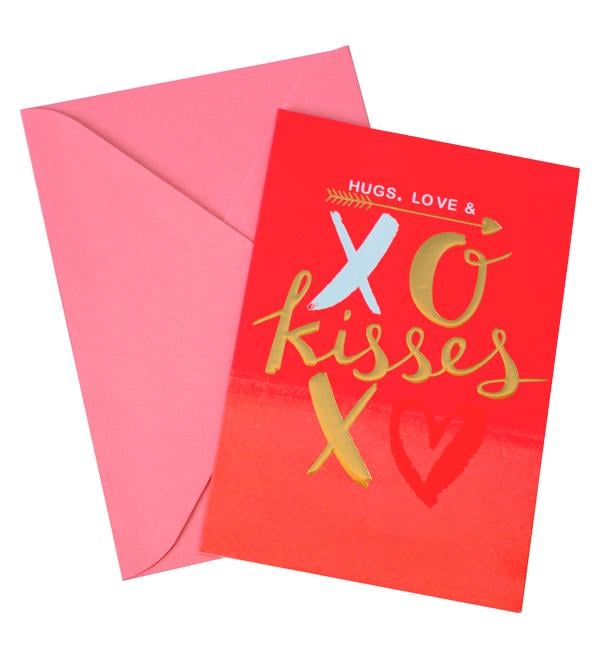 Открытка с конвертом для влюбленных Kisses (52073)