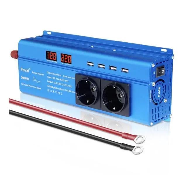 Инвертор напряжения FOVAL чистая синусоида 3000W 12-220V (26647049)