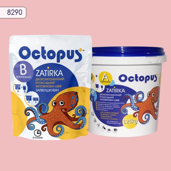 Затирка для плитки Octopus Zatirka 8290 епоксидна 1,25 кг