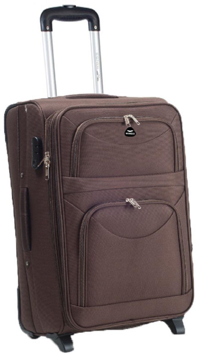 Валіза тканинна Wings 6802 середня 2 колеса Коричневий (Vt00011) - фото 2