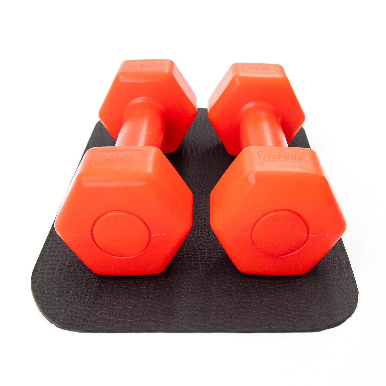 Гантели пластиковые с ковриком OSPORT Lite 2 шт. 1 кг Красный (OF-0214) - фото 3 Гантели пластиковые с ковриком OSPORT Lite 2 шт. 1 кг Красный (OF-0214) - фото 3