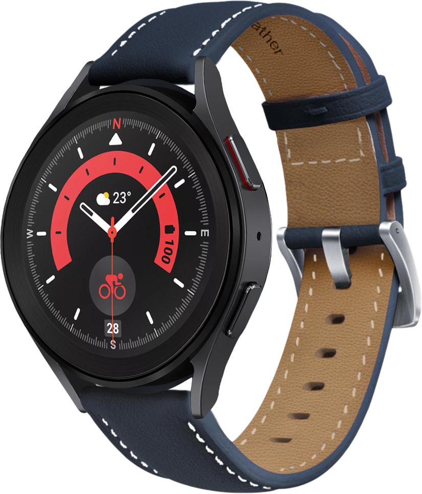 Ремешок кожаный Folsa для Galaxy Watch 5 Pro Dark Blue (31539-5D)