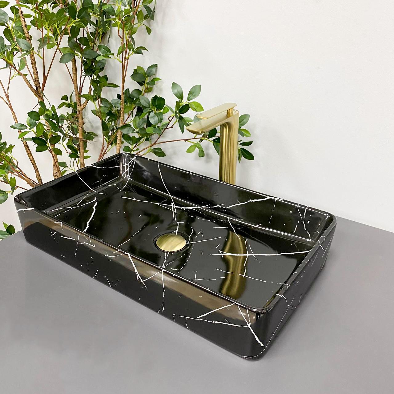 Умывальник накладной VBI TRIEST Black Marmo Glossy (2808389413)