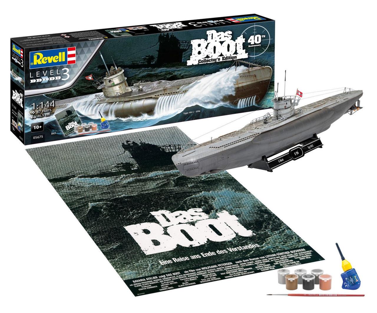 Сборная модель Revell набор Подводная лодка U96 уровень 3 масштаб 1:144 (RVL-05675)