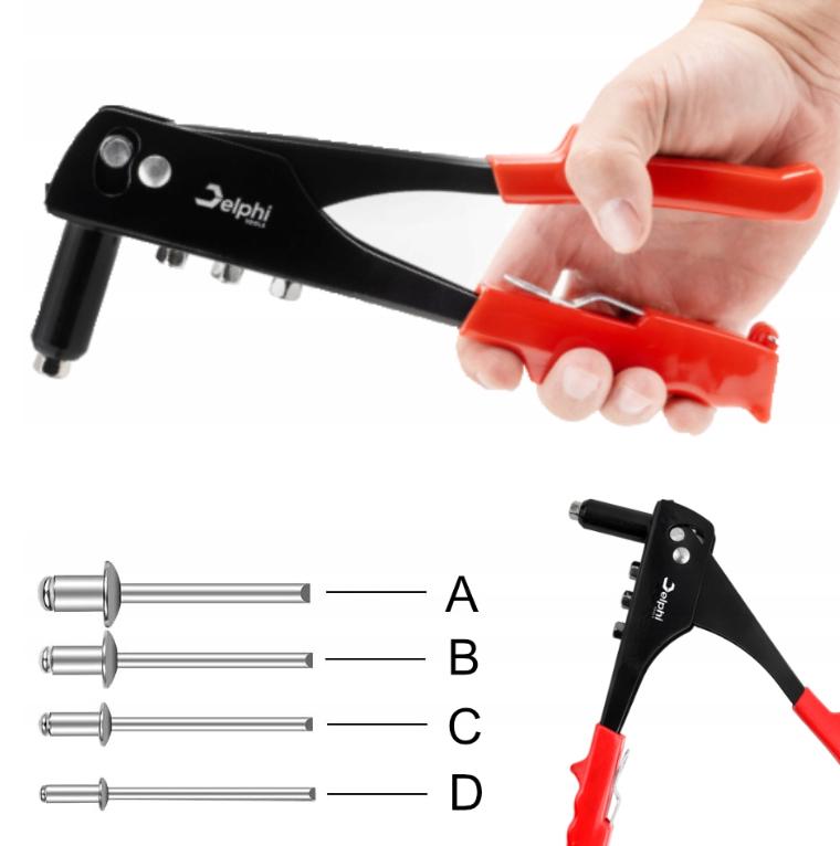 Заклепочник Delphi с 500 стандартными заклепками 2,4-4,8 мм (17185149946) - фото 5