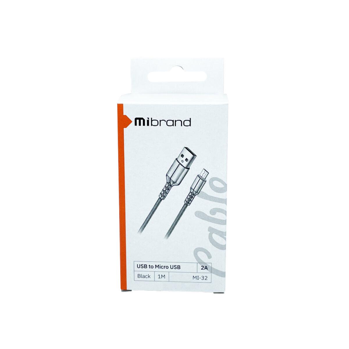 Кабель Mibrand MI-32 USB to Micro USB 1 м Black (MIDC/321MB) - фото 2