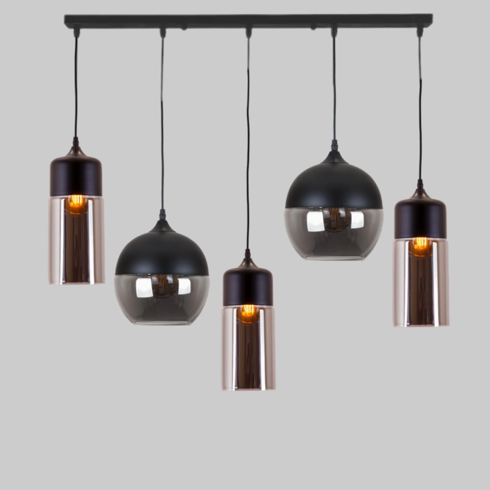 Люстра стеклянная на 5 ламп Черный (916-13/16-5 BLACK 700) Люстра стеклянная на 5 ламп Черный (916-13/16-5 BLACK 700)