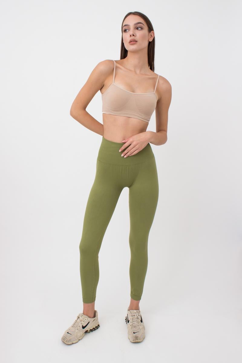 Легінси спортивні безшовні Giulia LEGGINGS ENERGY з високою талією L/XL Green (4823103009338)