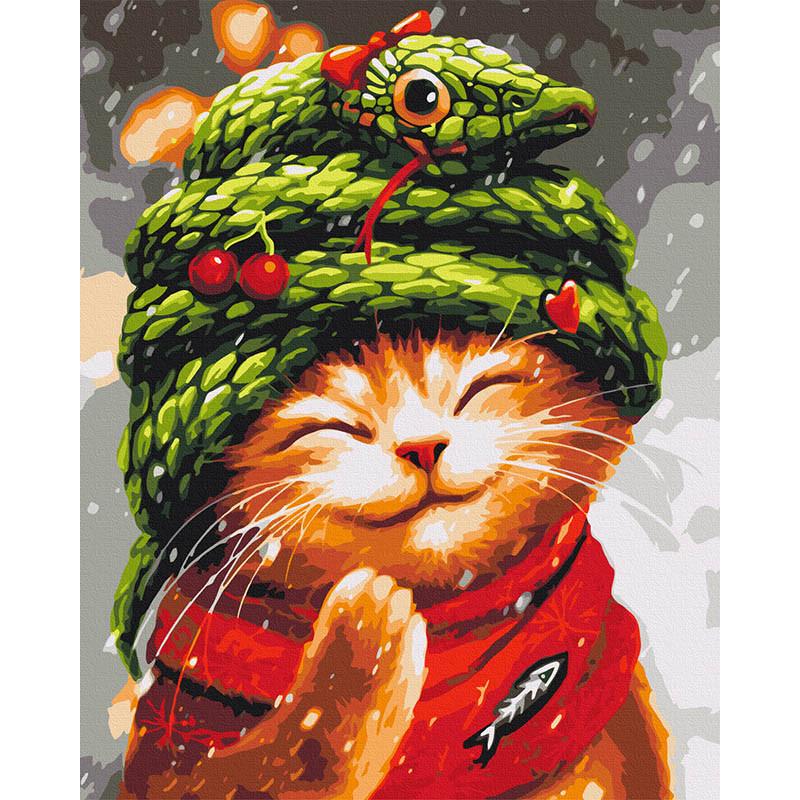 Картина по номерам ART CRAFT Новый год со змейкой 40x50 см Разноцветный (PM-194-K-1581)