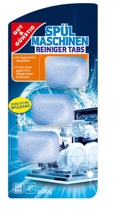 Набір таблеток для чищення пусодомийних машин Gut&Gunstig Spul Maschinen reiniger tabs 60 г (664636-2)