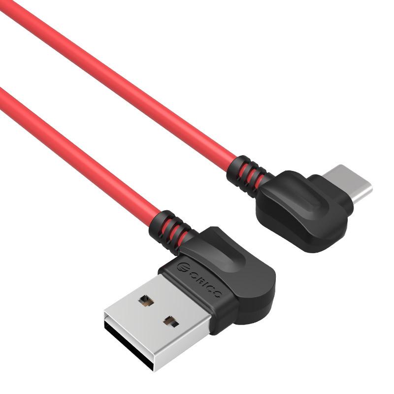 Кабель USB Type-C Orico TCW-10 с двусторонним USB разъемом 1 м Красный - фото 2