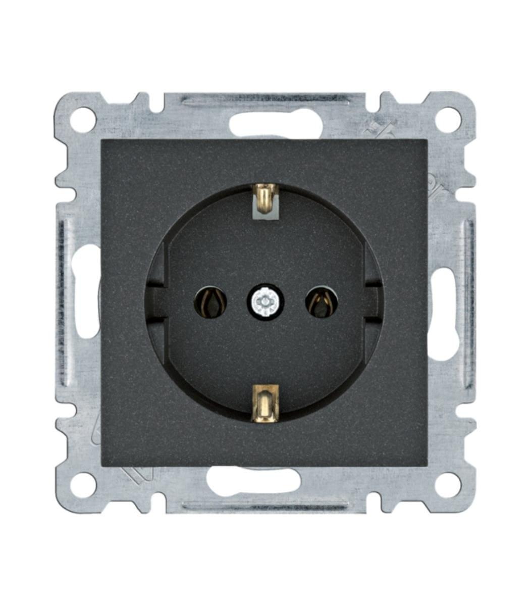 Розетка одинарная Hager с/из Lumina Черный (28680024)