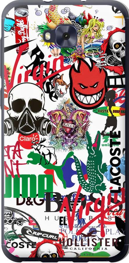 Чехол на Asus ZENFONE 4 SELFIE / ZD553KL Many different logos (4022u-1241-42517)