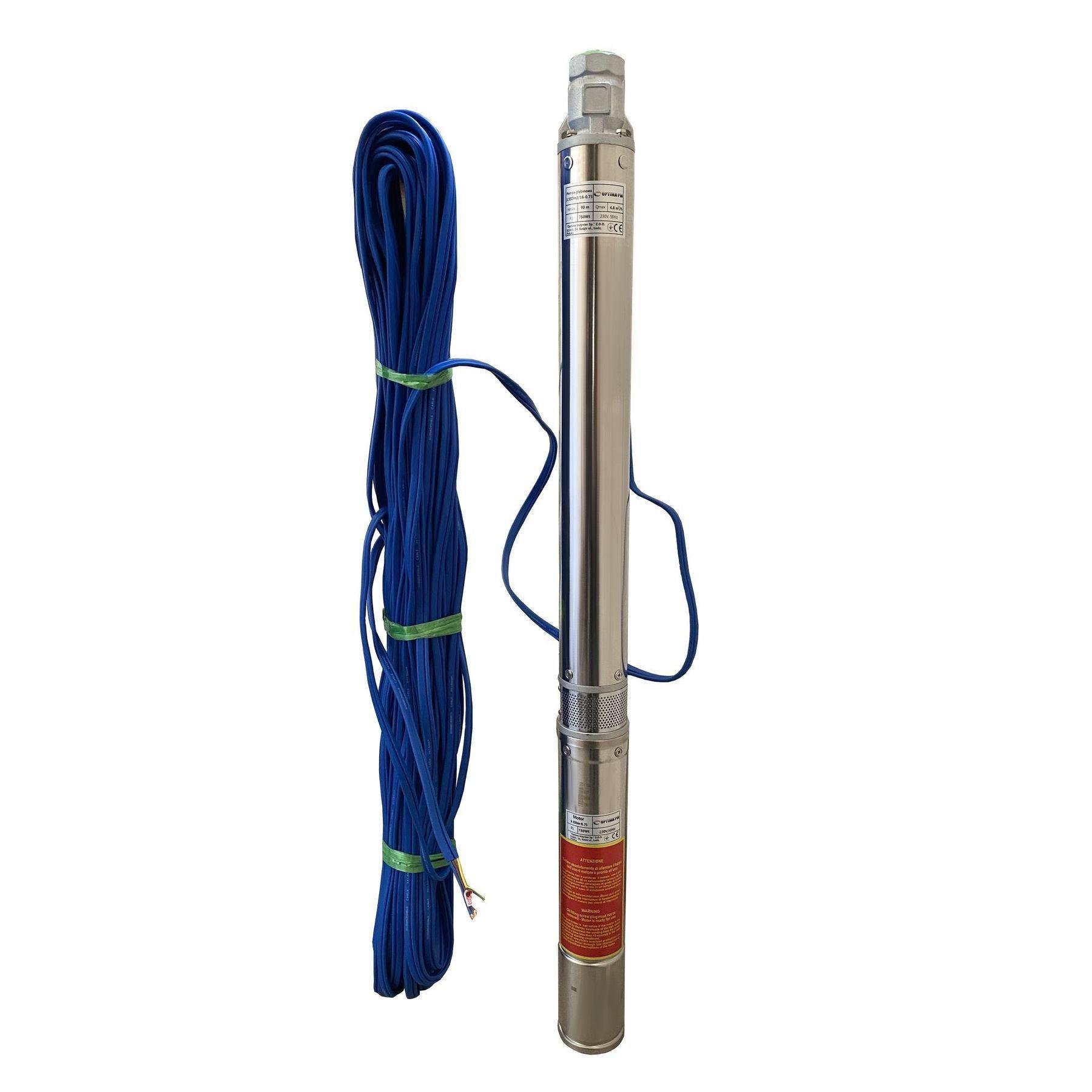 Скважинный насос Optima PM 3,5SDm3/16 с кабелем 60 м (19677)