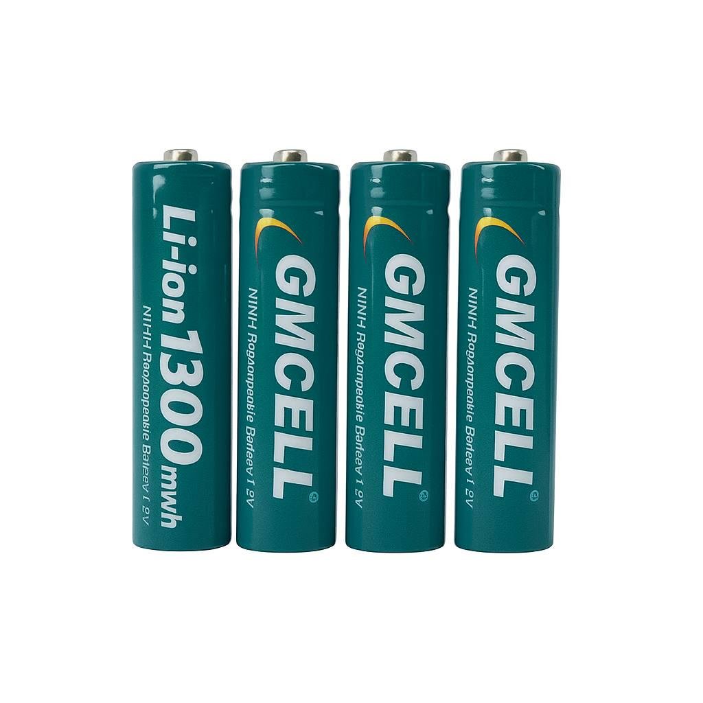 Батарейки акумуляторні AAA GMCELL Li-ion 1300 mWh 1,5V (4 шт) (BT05)