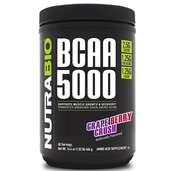 Аминокислота BCAA для спорта NutraBio BCAA 5000 464 г 60 порций Grape Berry Crush (000027154) Аминокислота BCAA для спорта NutraBio BCAA 5000 464 г 60 порций Grape Berry Crush (000027154)