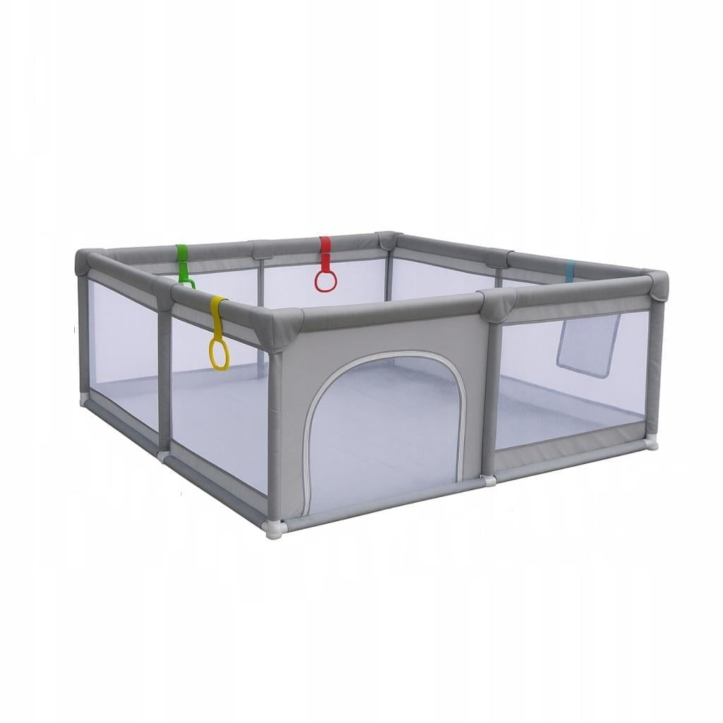 Манеж детский с чехлом и ручками 200x140 см Серый (7320)
