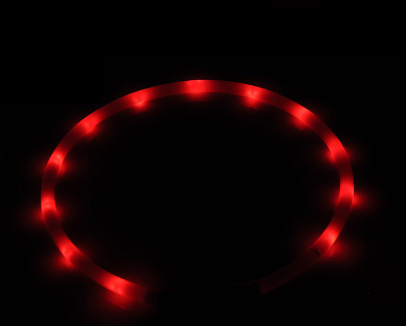 Ошейник светящийся для собак на USB 35 см Красный (1T0630) - фото 2