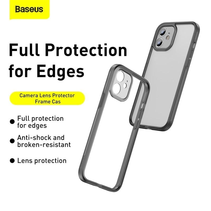 Чехол BASEUS Camera Lens Protector Frame Case для Iphone 12 mini (FRAPIPH54N-02) black - фото 2