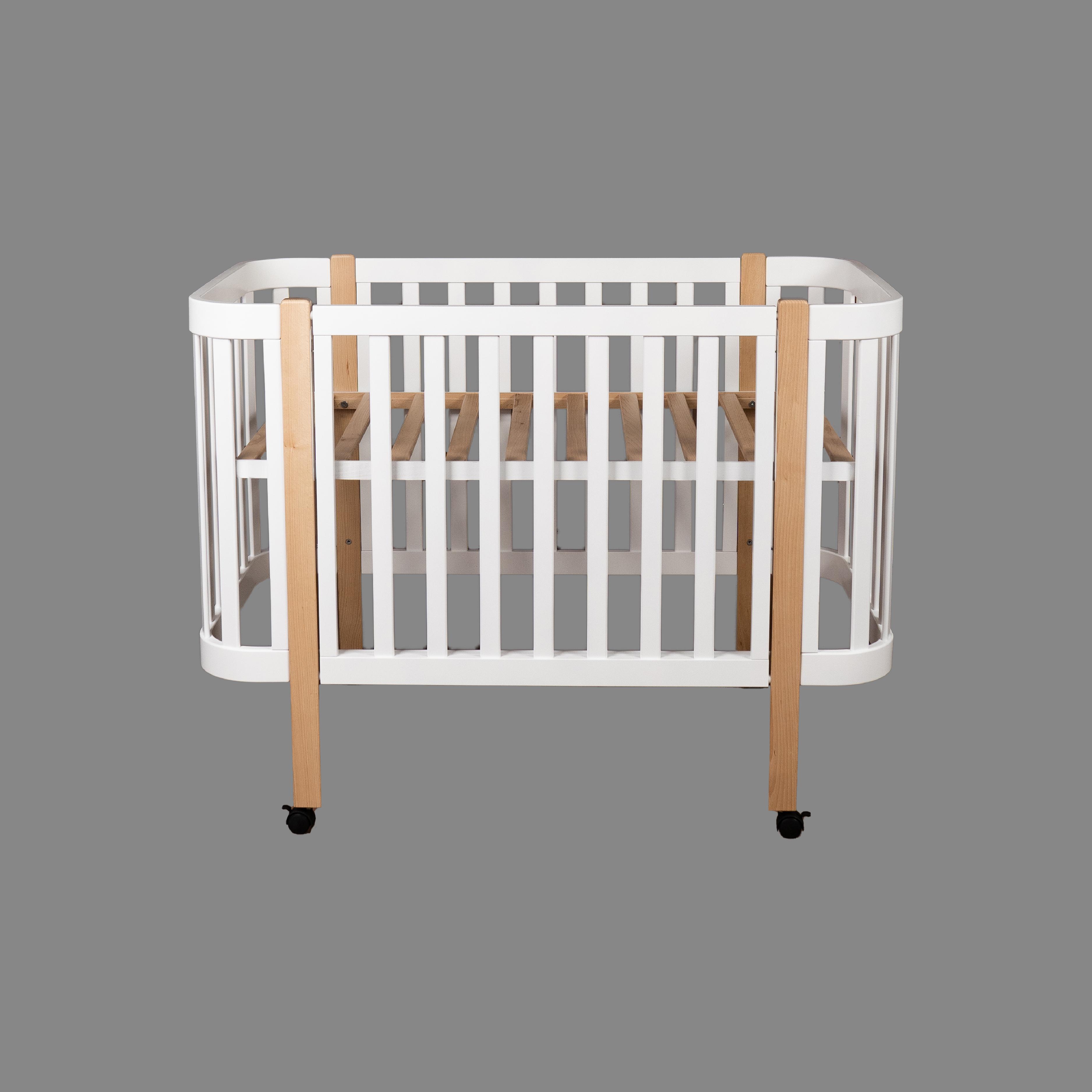 Детская кроватка Dominanta Милано с опускной боковиной Белый с натуральным (ЛД 7 БН_02) - фото 3 Детская кроватка Dominanta Милано с опускной боковиной Белый с натуральным (ЛД 7 БН_02) - фото 3