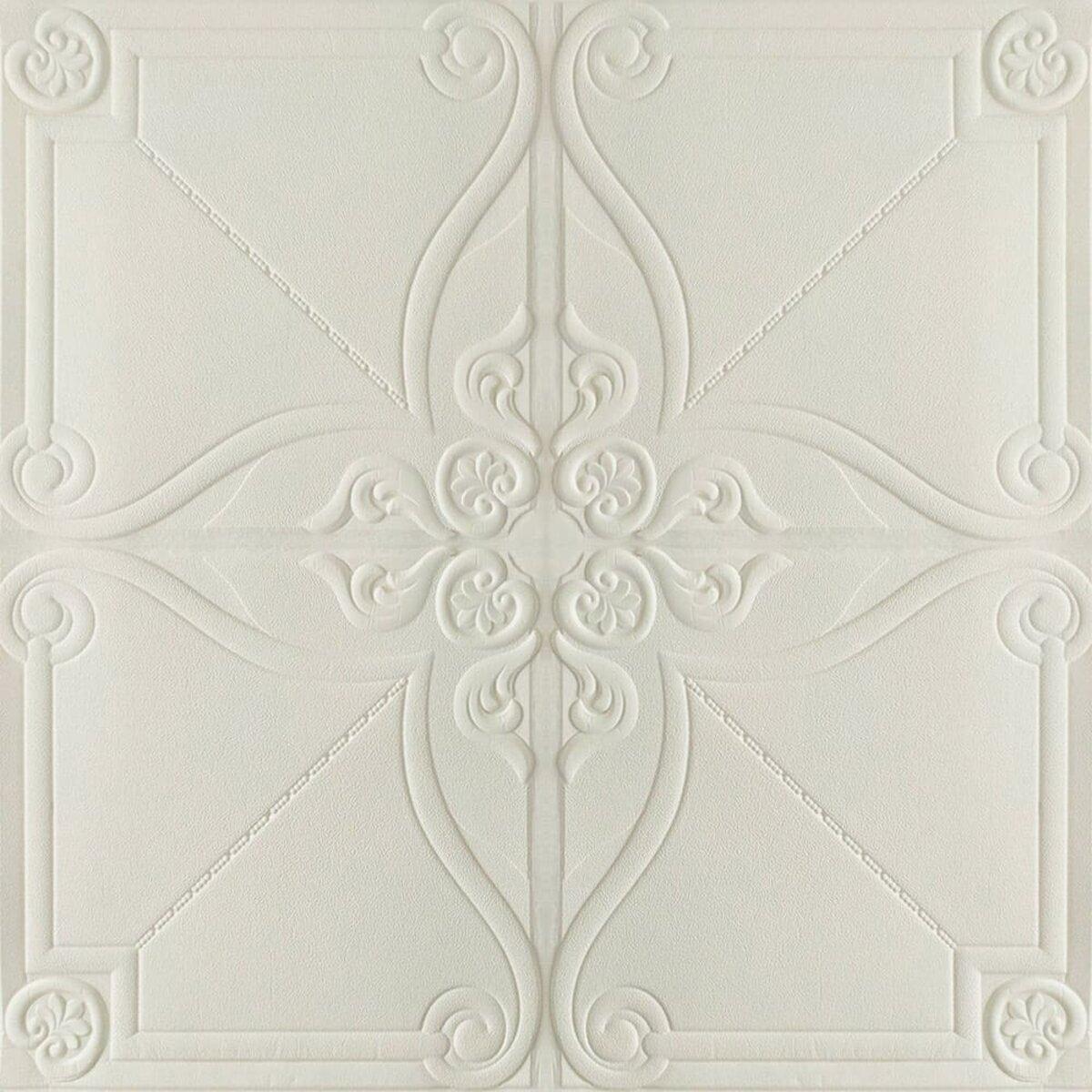 Панель самоклеящаяся декоративная настенно-потолочная 3d орнамент 700x700x5,5 мм (165 sw-00000185)