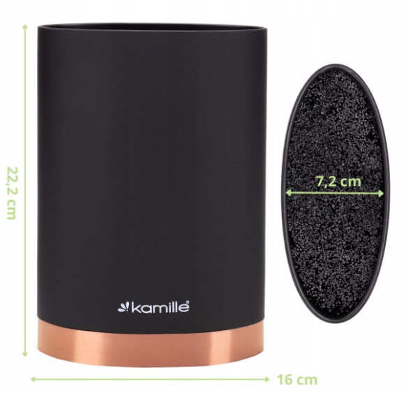 Подставка для ножей овальная Kamille 22 см Черный/Медный - фото 5 Подставка для ножей овальная Kamille 22 см Черный/Медный - фото 5