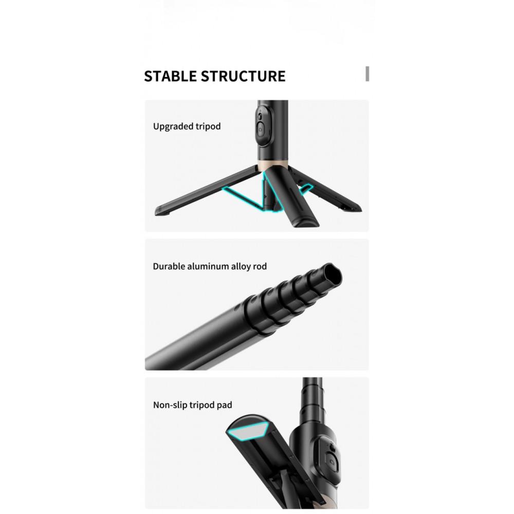 Селфи-монопод Q12 Bluetooth Tripod 0,723 мм Black - фото 3