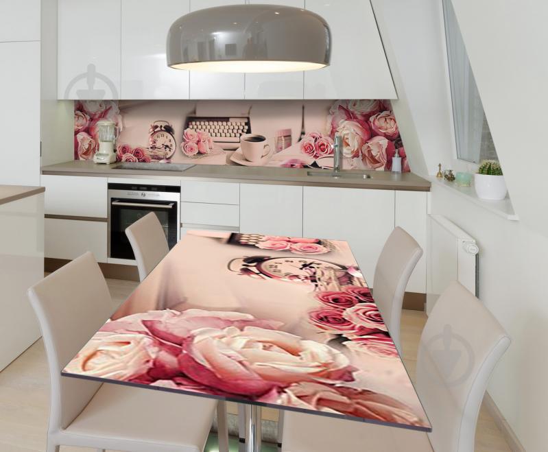 Наклейка виниловая на стол Zatarga  "Утренний букет роз"  600х1200 мм