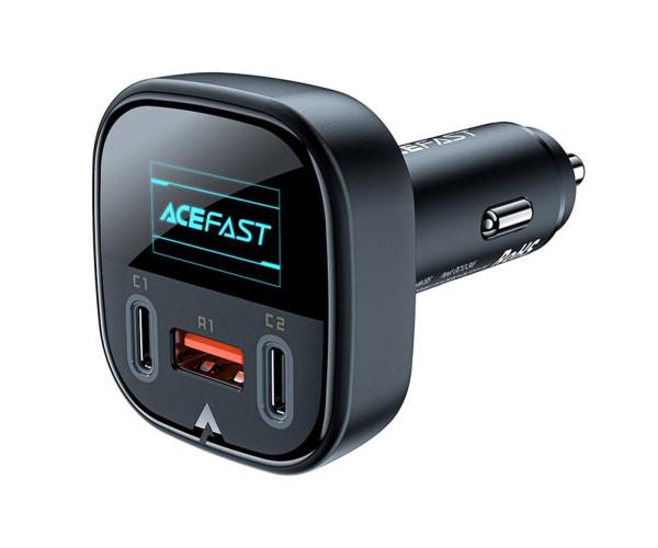 Устройство зарядное автомобильное Acefast B5 PD/QC 3.0 2 Type-C/1 USB/3A/101W Black - фото 2