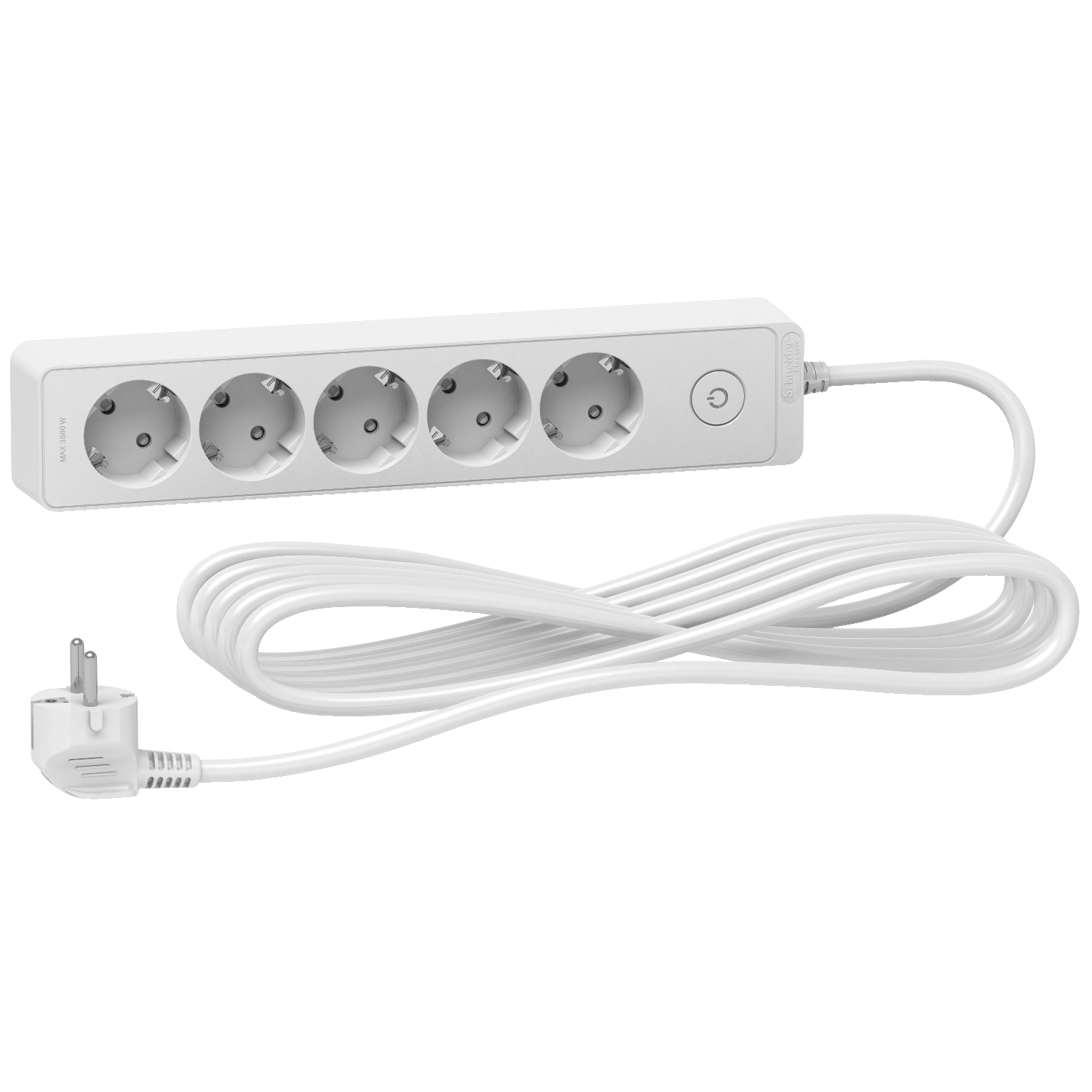 Удлинитель Schneider Electric Unica Extend на 5 розеток с заземлением 5 м (ST9455W)