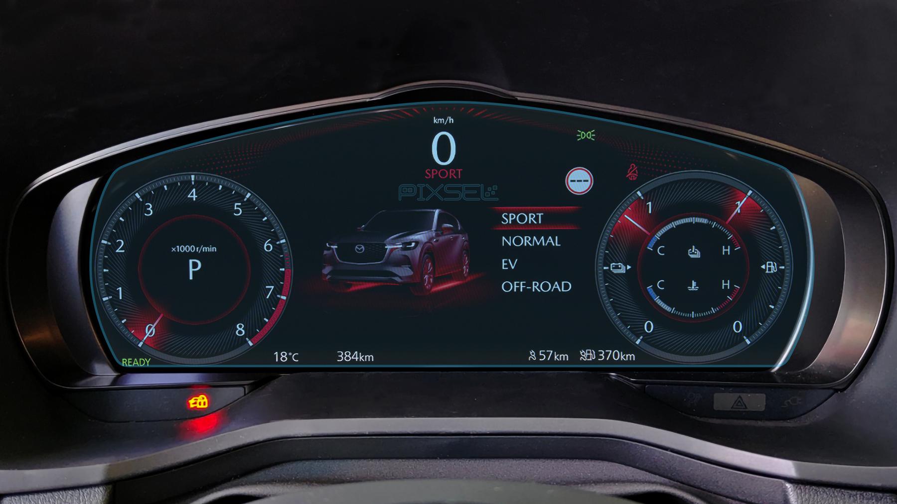 Скло захисне Pixsel гібридне глянець на приладову панель Mazda CX 90 12“ 2023