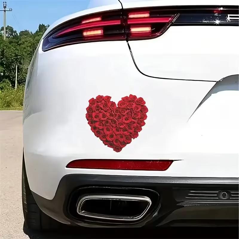 ᐉ Декоративная 2D наклейка Сердце из роз для автомобиля/мотоцикла