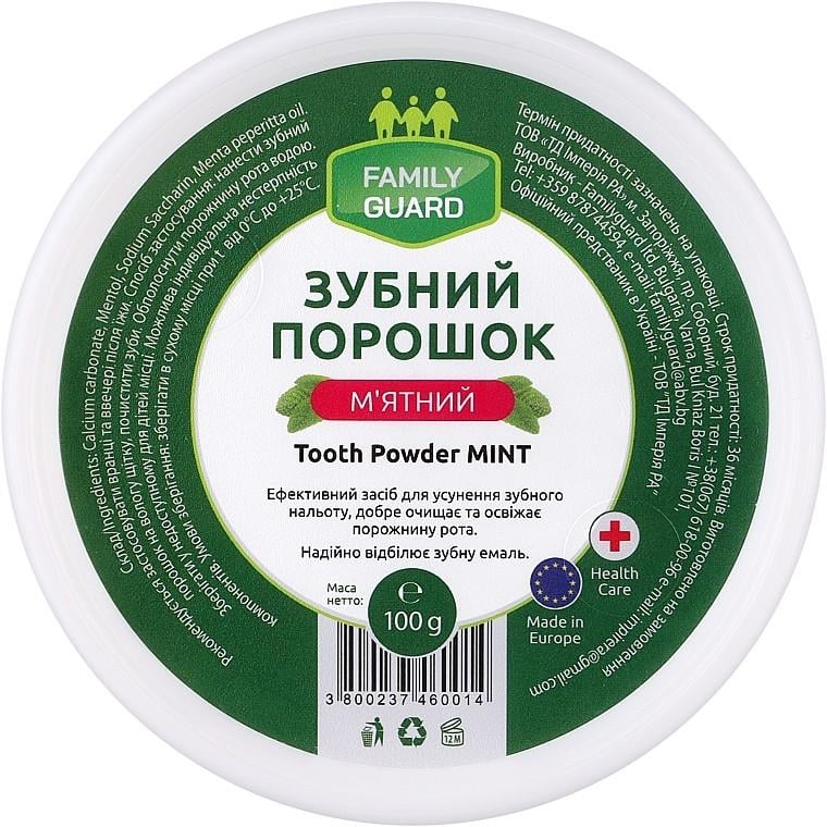 Порошок зубний Family Guard М'ятний 100 г (3800237460014)