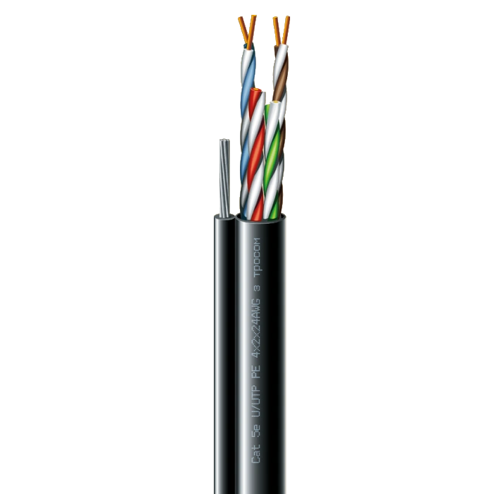 Кабель витая пара с тросом ЗЗКМ Cat.5e U/UTP PE Black (70910181)