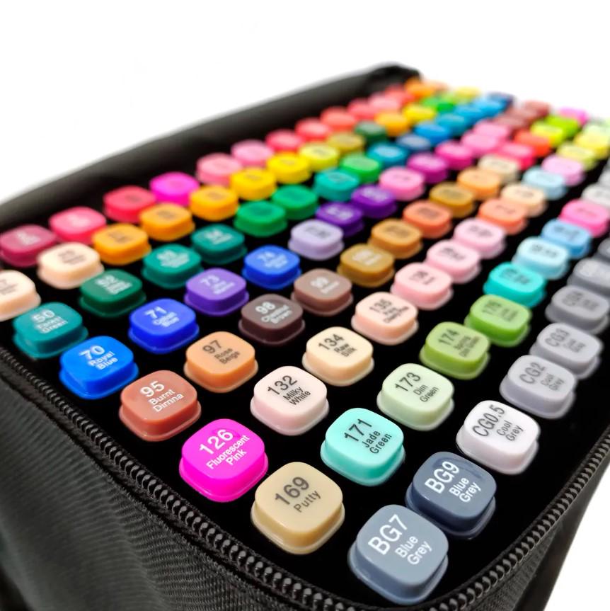 Набір скетч-маркерів двосторонніх YULIN в чохлі 120 шт. (MX-00007292) - фото 2