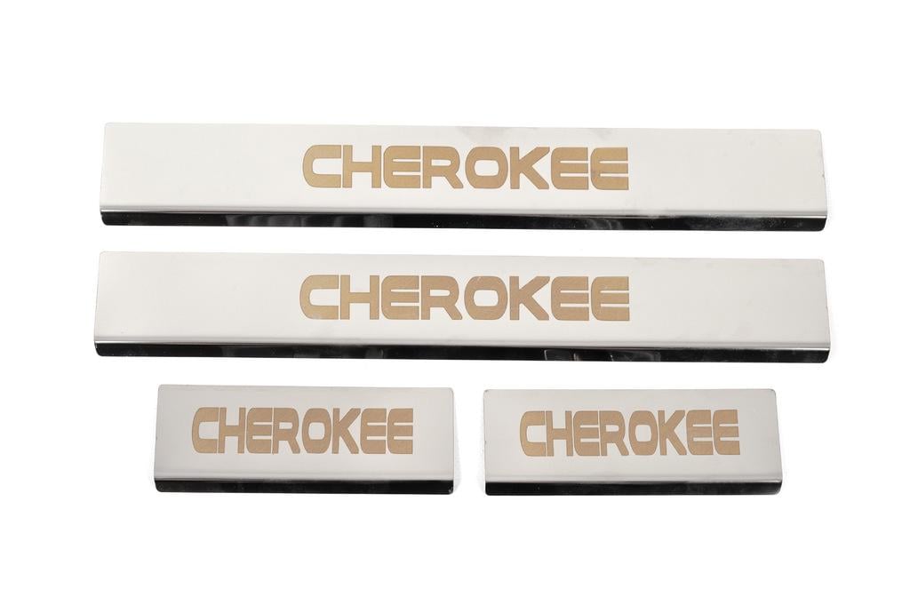 Накладки на пороги V-2 Carmos для Jeep Grand Cherokee WK2 2010-2021 гг. нержавеющая сталь Хром