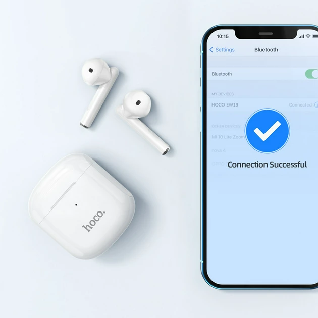 Навушники бездротові Hoco BT EW19 Bluetooth Білий - фото 6