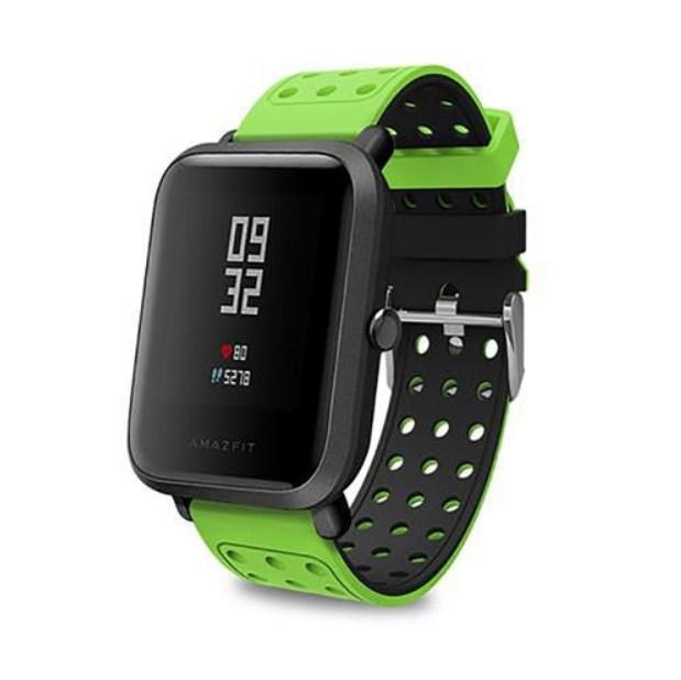 Двосторонній ремінець з перфорацією Primo для годинника Xiaomi Amazfit Bip/Amazfit GTS Black/Green (619215831)