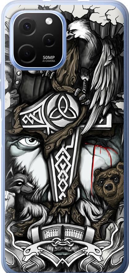 Чехол на Huawei Nova Y61 Тату Викинг (4098u-2983-42517)