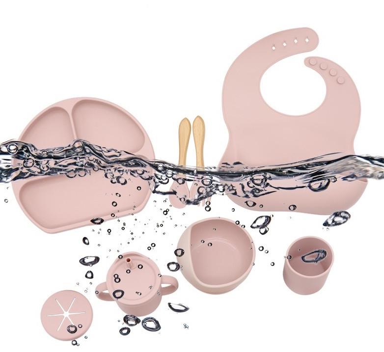 Набір дитячого силіконового посуду на присоску 11 предметів (639501114) - фото 3