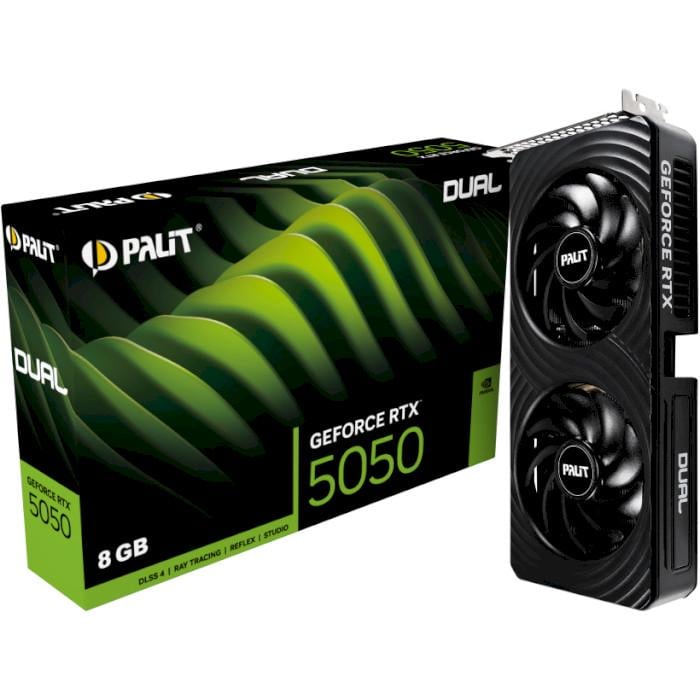 Видеокарта Palit NVIDIA GeForce RTX 5050 DUAL 8 Гб 20000 MHz Black (NE65050019P1-GB2070D) - фото 4 Видеокарта Palit NVIDIA GeForce RTX 5050 DUAL 8 Гб 20000 MHz Black (NE65050019P1-GB2070D) - фото 4