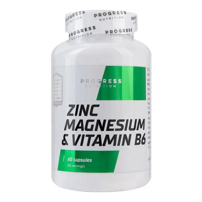 Цинк/магний/витамин B6 Progress Nutrition Zinc Magnesium & Vitamin B6 60 капс. (22677-01)