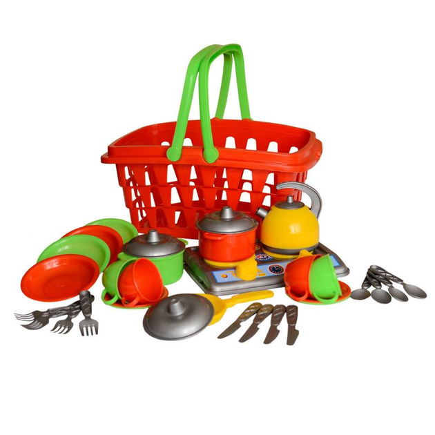 Детский игровой набор ТехноК Кухня Галинка из пластика 37x26,5x16,5 см Разноцветный (150-98-TH1172)