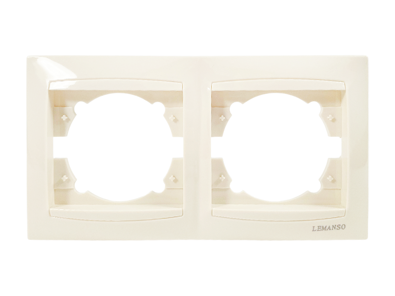 Рамка 2-постова Lemanso Сакура горизонтальна Кремовий (LMR1111)
